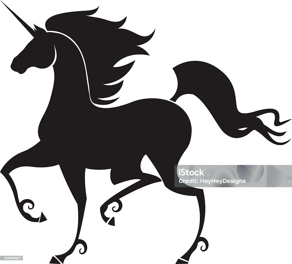 Unicorn Silhouette The silhouette of a prancing unicorn Animal stock vector Unicorn Silhouette The silhouette of a prancing unicorn Animal stock vector