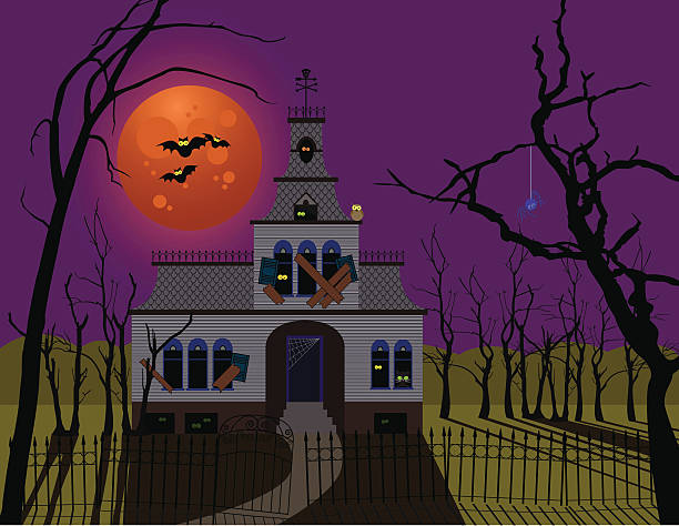 Haunted House vector art illustration