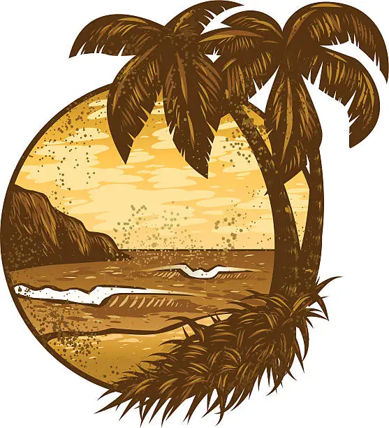 Vector illustration of dirty hawaii