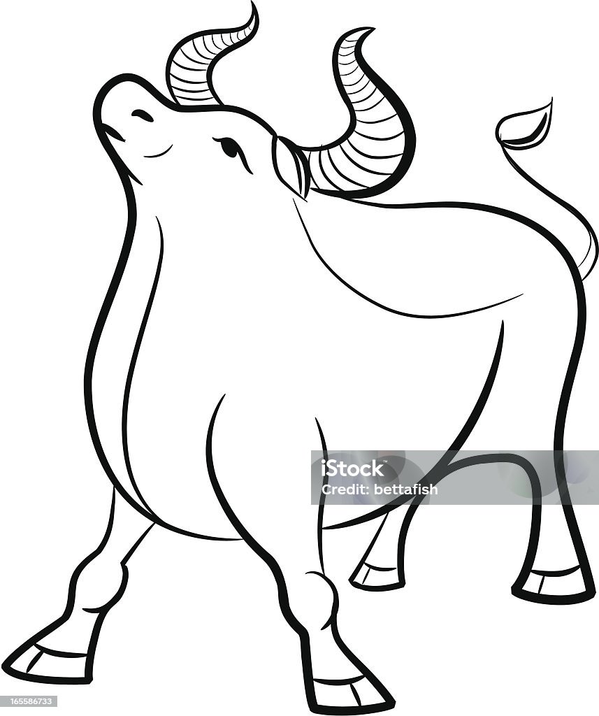 Chinese Zodiac-Bovino selvaggio - arte vettoriale royalty-free di Line Art