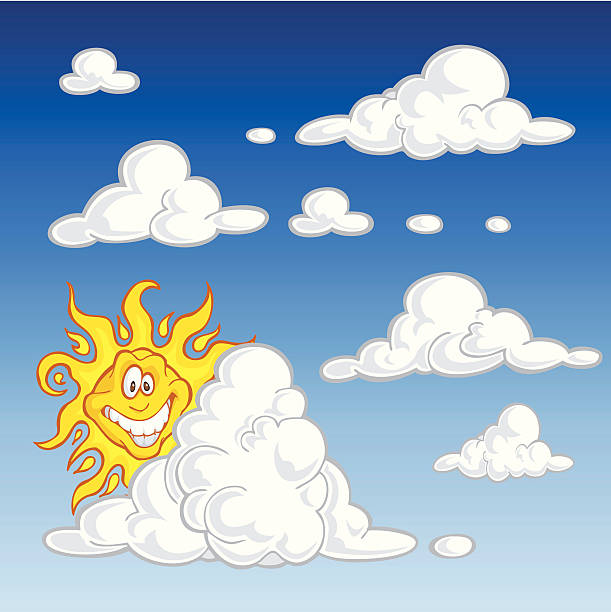 Clouds And Sun Stock Illustration - Download Image Now - Cartoon, Cloud -  Sky, Cloudscape - iStock