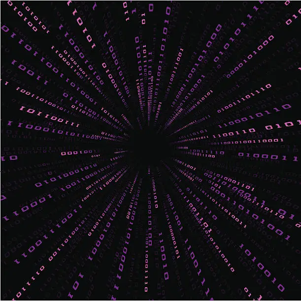 Vector illustration of binary code_information explosion