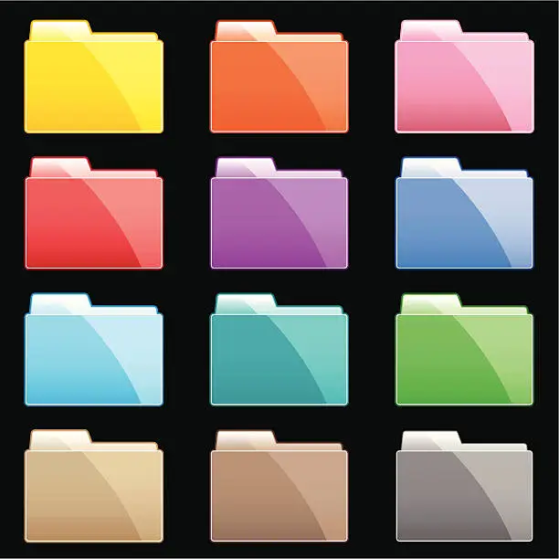 Vector illustration of Colorful Gradient Folders