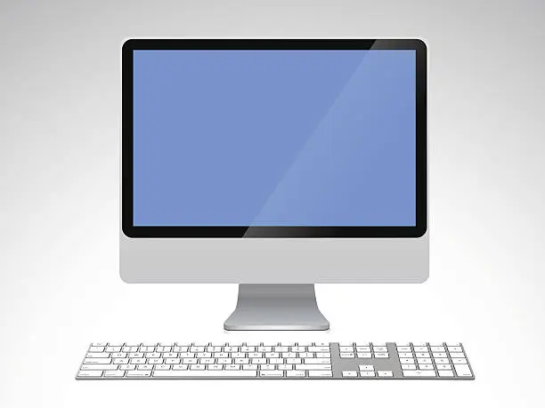 Vector illustration of Modern computer and keyboard