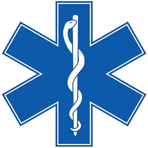 Vector illustration of Emergency Medicine Symbol - Star of Life