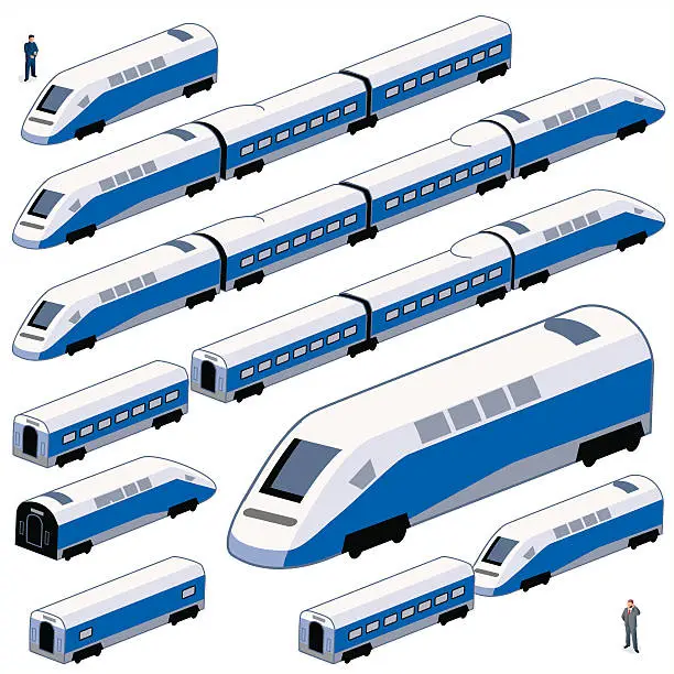 Vector illustration of Trains  - Back and Front