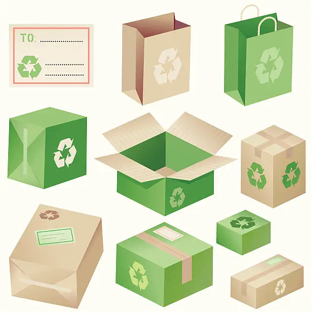 Vector illustration of Recycle labels