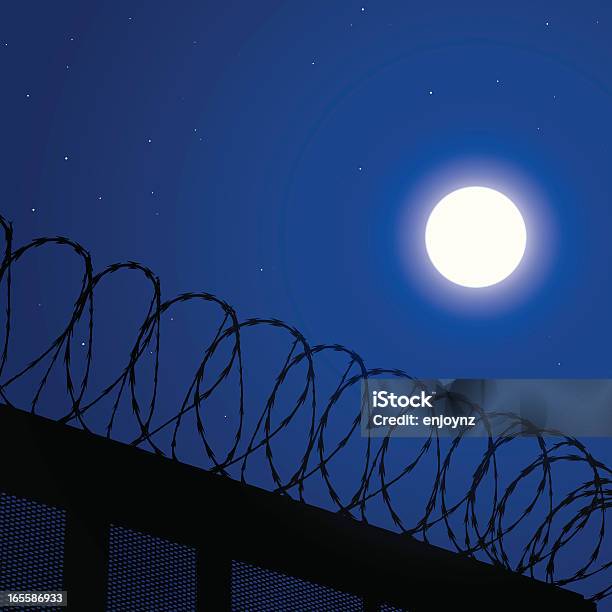 Jail Break Stock Illustration - Download Image Now - Prison, Razor Wire, Barbed Wire