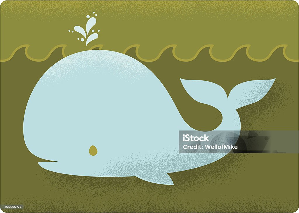 Heureux rétro Baleine - clipart vectoriel de Baleine libre de droits