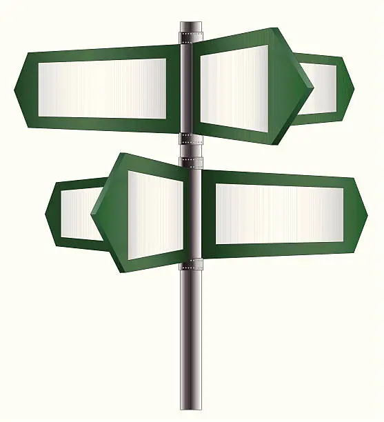 Vector illustration of Green plain road sign - VECTOR