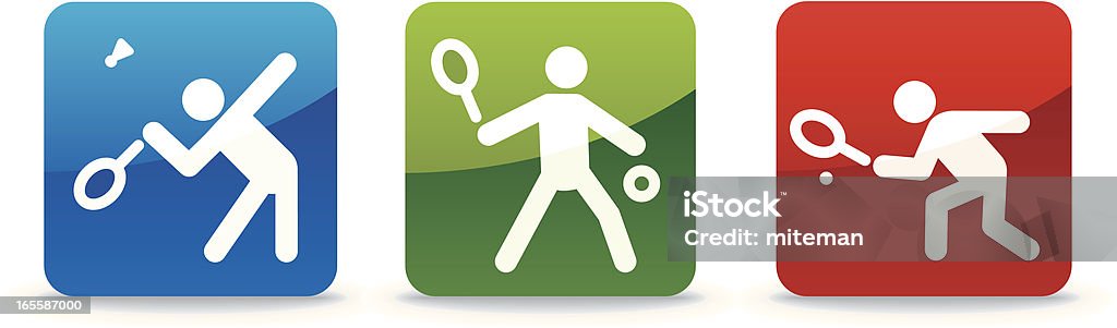 Kolekcja Raquet rodziny/trylogia - Grafika wektorowa royalty-free (Badminton - sport)