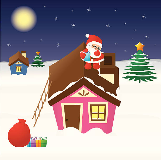 Santa Claus is coming 2 vector art illustration