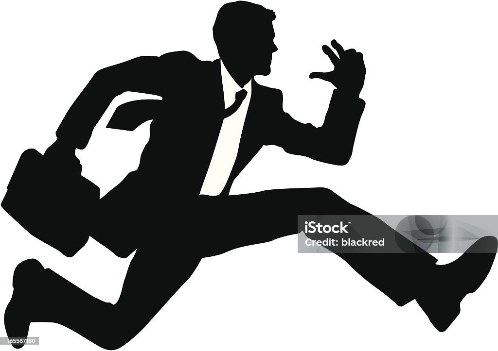 Hurdle Silhouette of a businessman running. Running stock vector