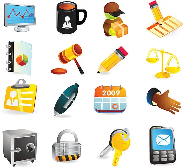 Vector illustration of Offce Business & Finance Web Icons