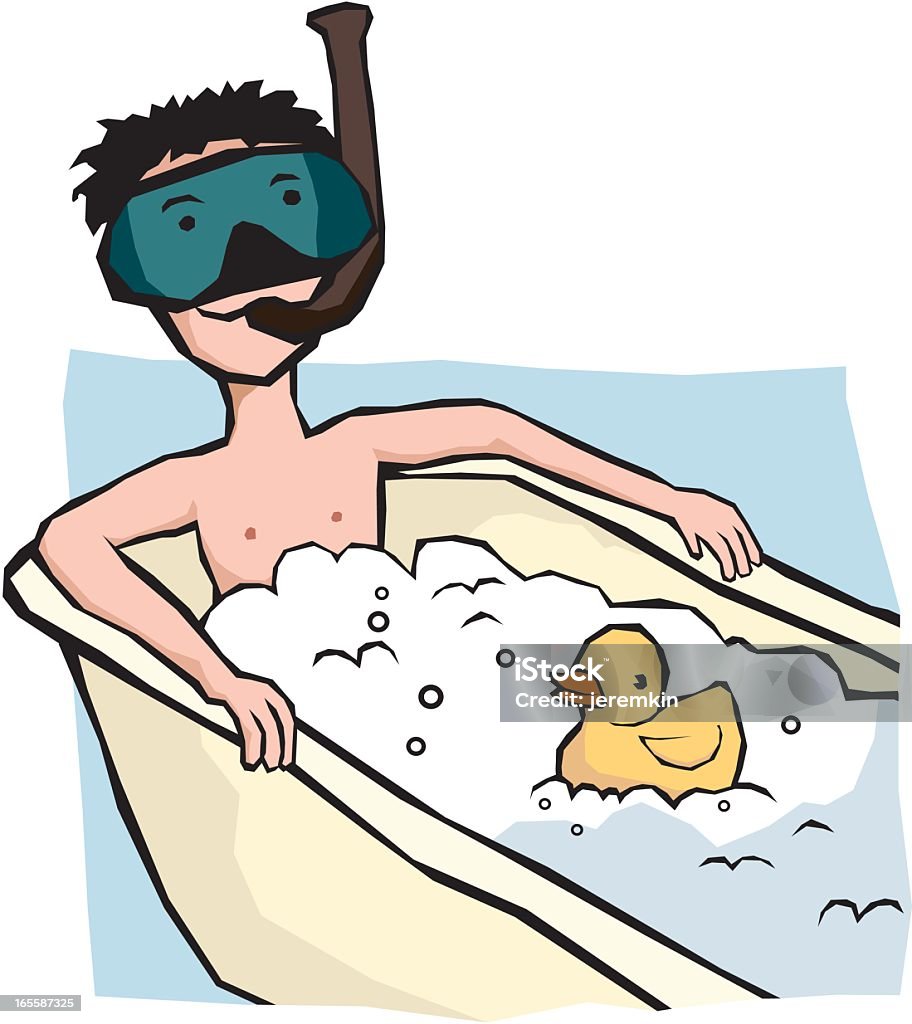 Snorkeller de bain - clipart vectoriel de Baignoire libre de droits