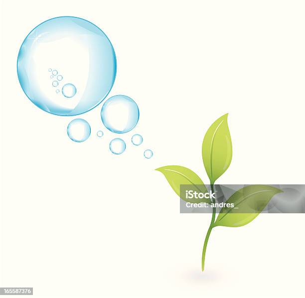 Grüne Pflanze Mit Sauerstoff Bubbles Stock Vektor Art und mehr Bilder von Pflanze - Pflanze, Anfang, Ast - Pflanzenbestandteil