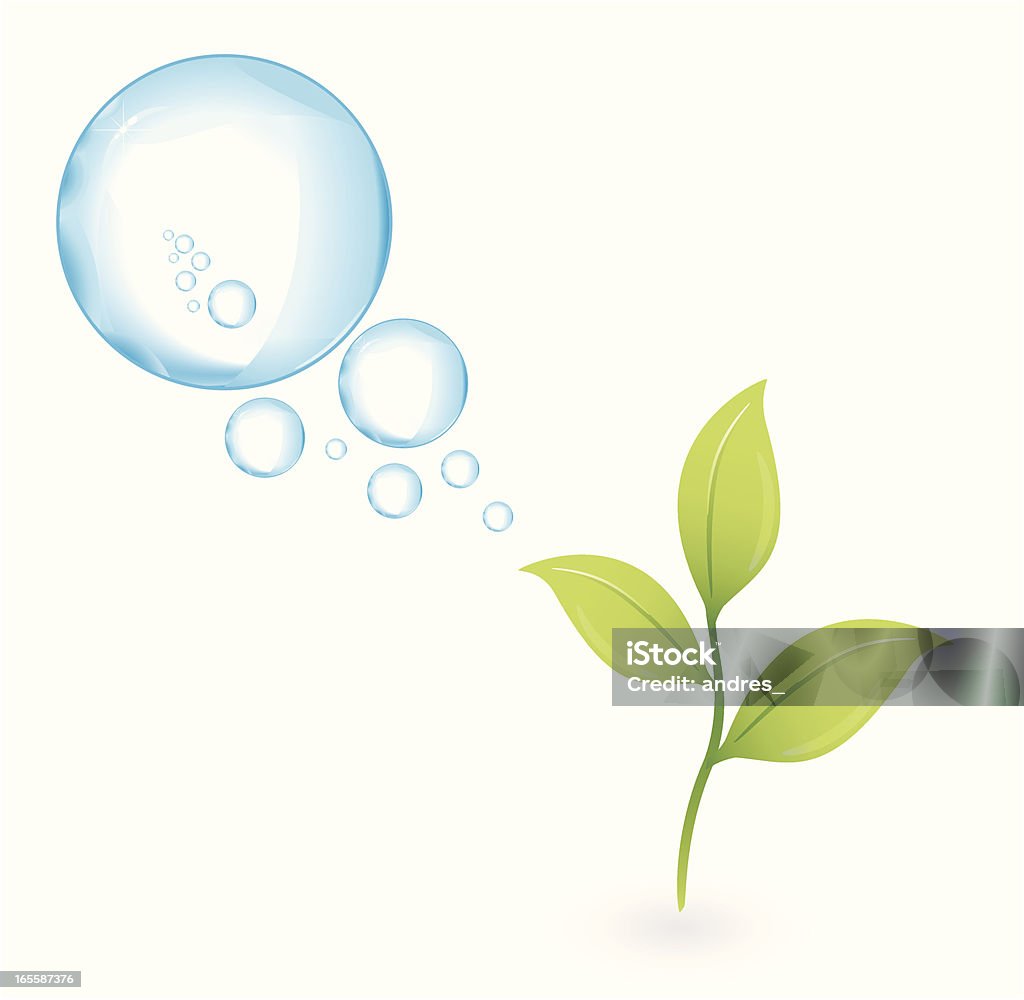 Zielona Roślina tlenem ma pęcherzyków powietrza. - Grafika wektorowa royalty-free (Roślina)
