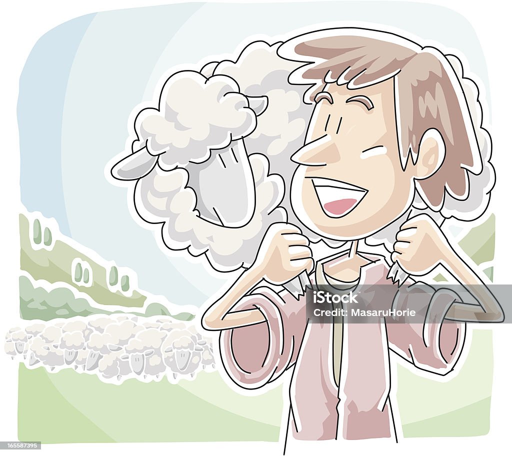 One lost sheep Luke 15:1-10. Sheep stock vector