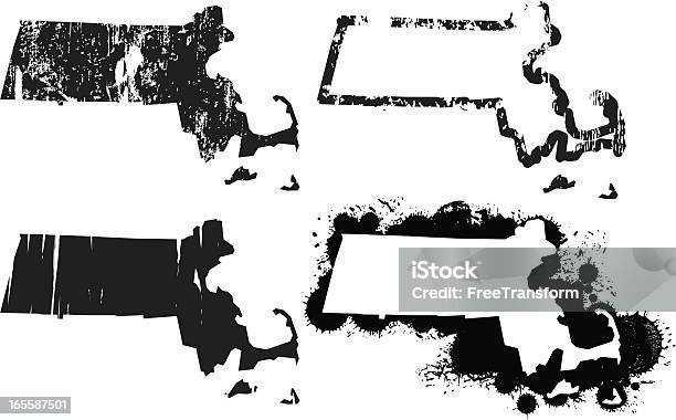 United States Of Grunge Massachusetts Stock Illustration - Download Image Now - Chalk Drawing, Construction Industry, Damaged