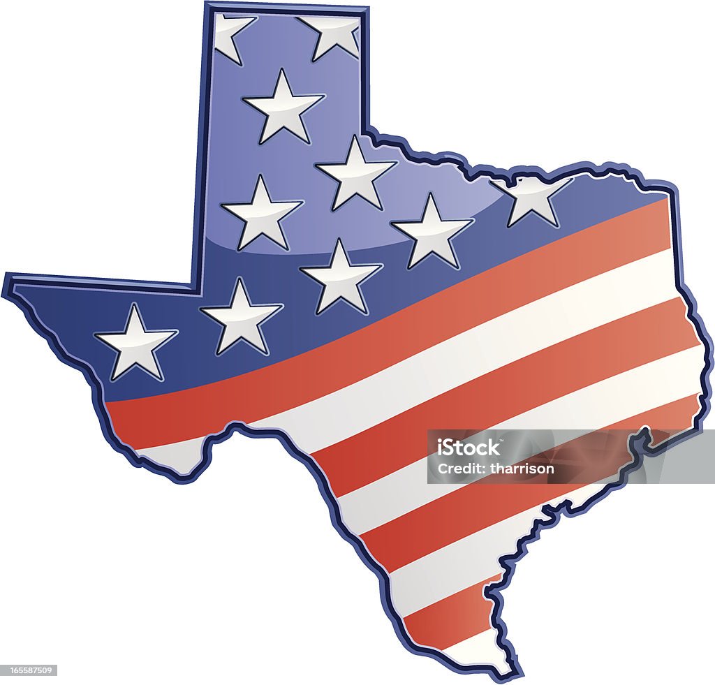 Texas patriottico - arte vettoriale royalty-free di A forma di stella