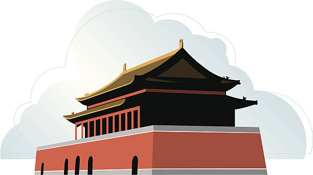 Beijing Forbidden City vector art illustration