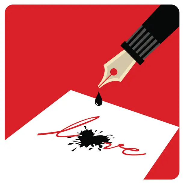 Vector illustration of Write love!