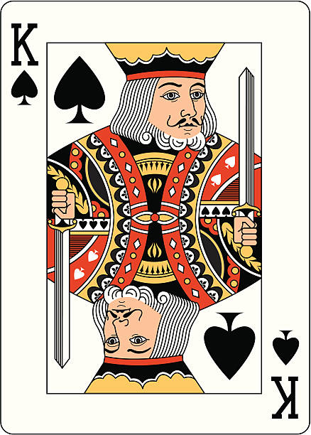 King Of Spades Two playing card vector art illustration