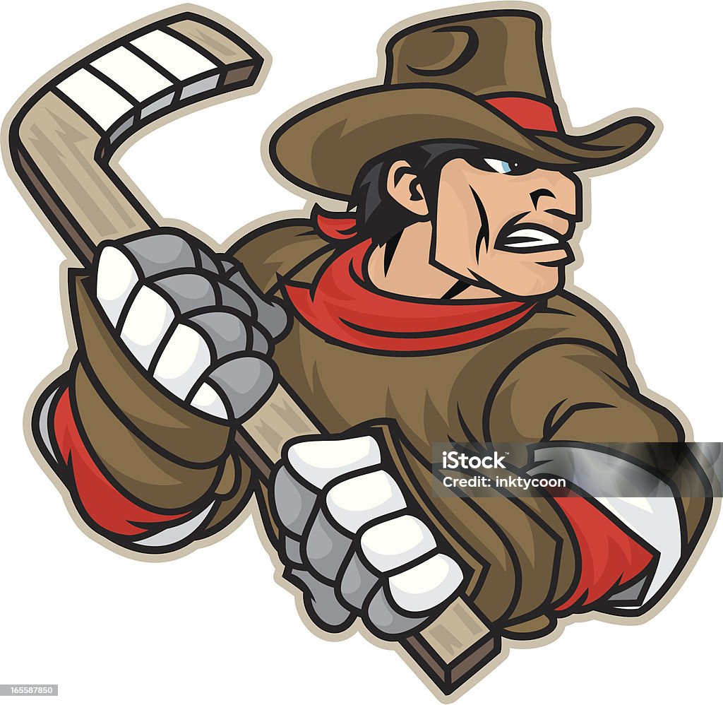 Hockey de vaquero - arte vectorial de Sombrero de vaquero libre de derechos