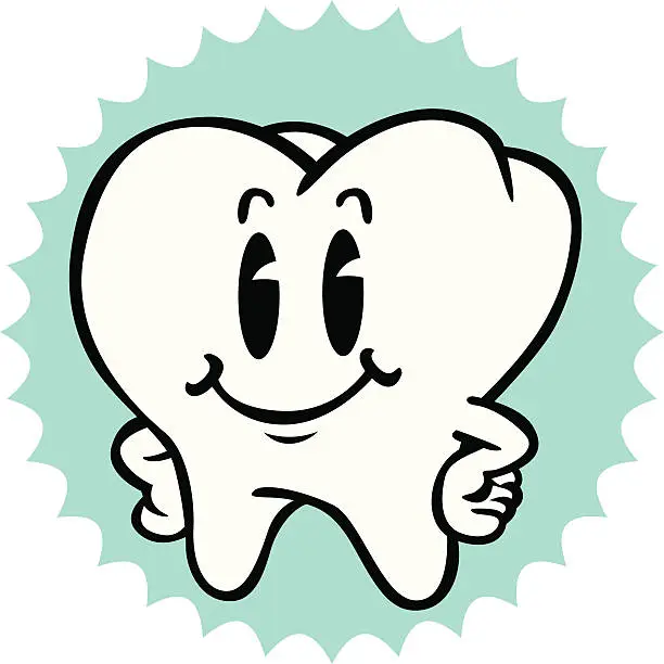 Vector illustration of happy tooth