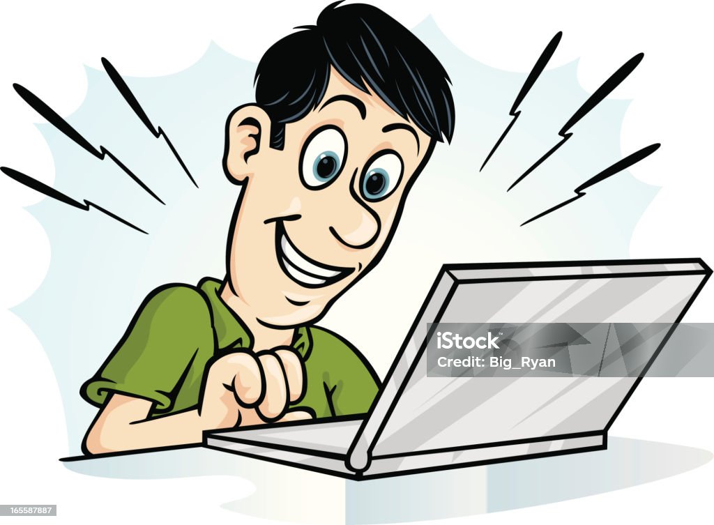 Guy Computer Decal Computer Guy Stock Illustration - Download Image Now - Adult, Cartoon ...