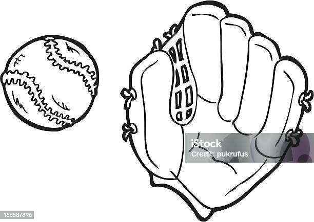 Ilustración de Béisbol De Trazado y más Vectores Libres de Derechos de Guante de béisbol - Guante de béisbol, Croquis, Atrapar