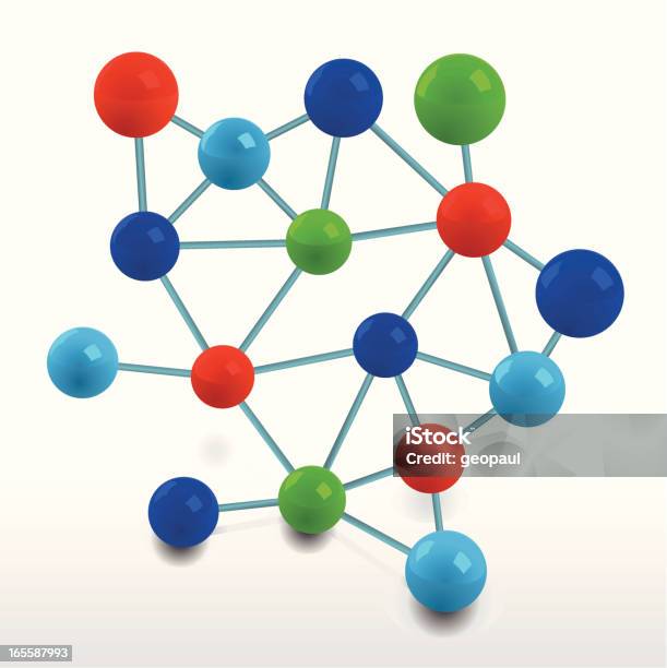 Vetores de Modelo Molecular e mais imagens de Molécula - Molécula, Network, Abstrato