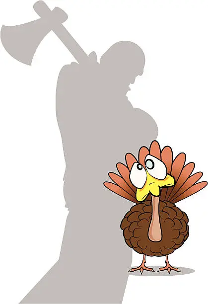 Vector illustration of Turkey in the shadow of an axeman!