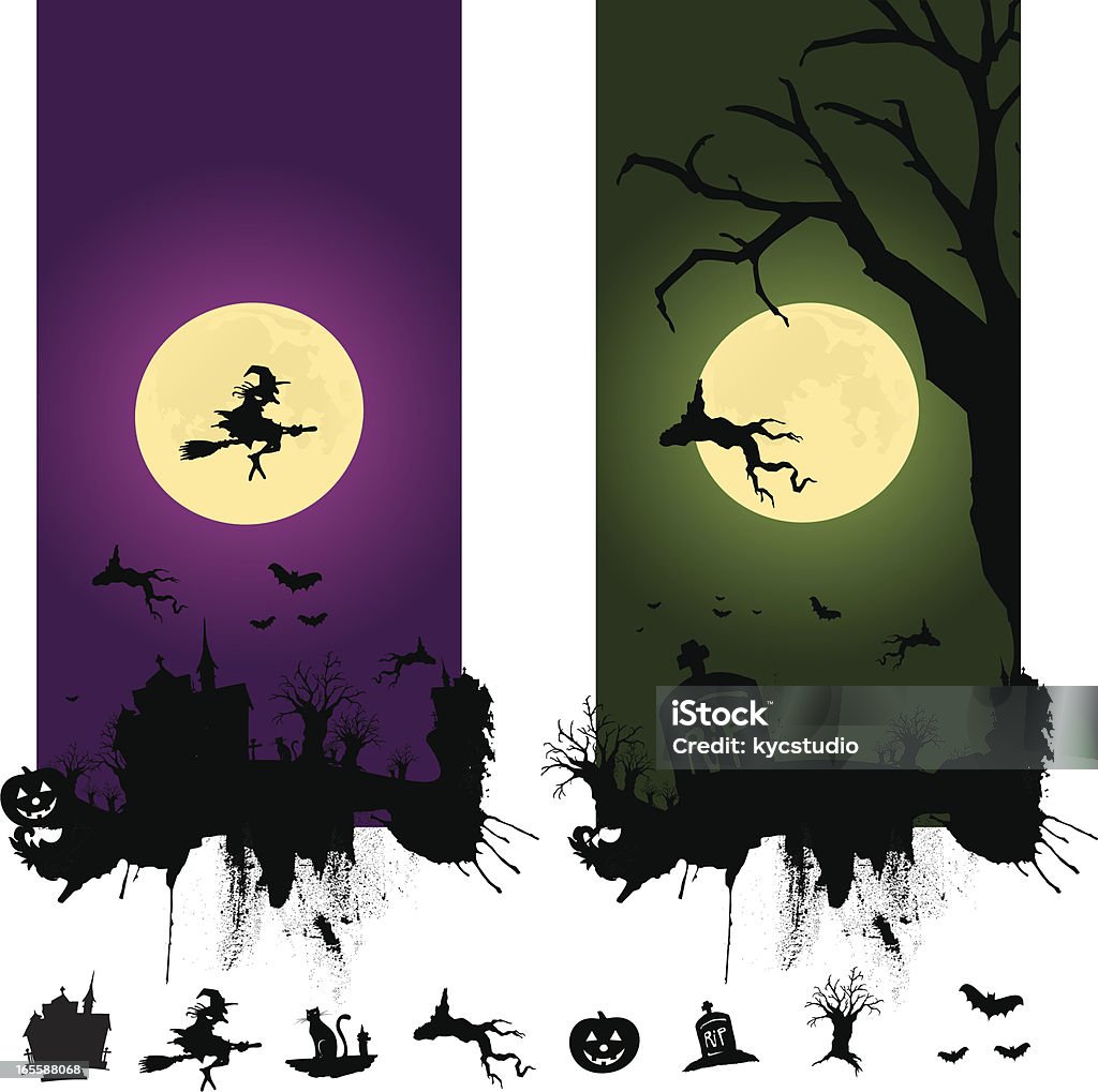 halloween quinte - arte vettoriale royalty-free di Luna