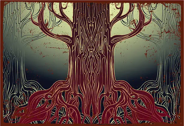 Vector illustration of eery trees