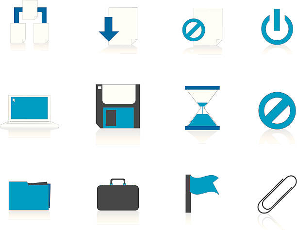 Internet Icons Series 4 - File management, Blue (Aqua) vector art illustration