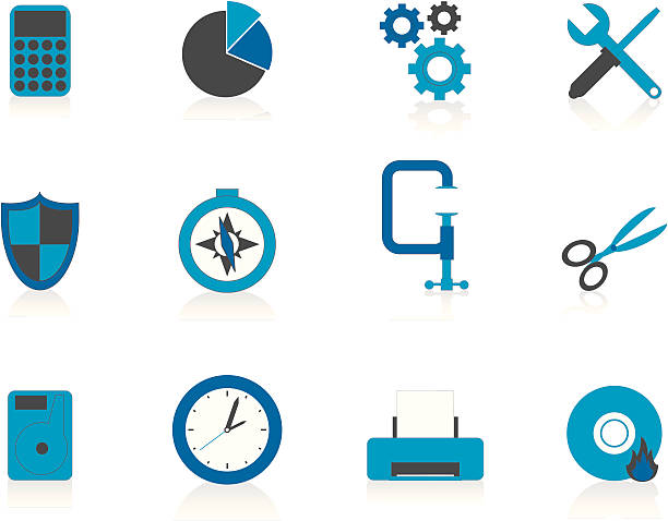 Internet Icons Series 5 - Tools & Utilities, Blue (Aqua) vector art illustration