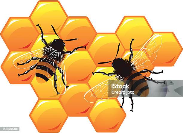 Lavoro Bees - Immagini vettoriali stock e altre immagini di Favo - Favo, Animale, Ape