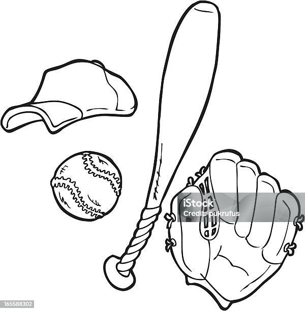 Articoli Linea Arte Di Baseball - Immagini vettoriali stock e altre immagini di Attrezzatura sportiva - Attrezzatura sportiva, Baseball, Berretto da baseball