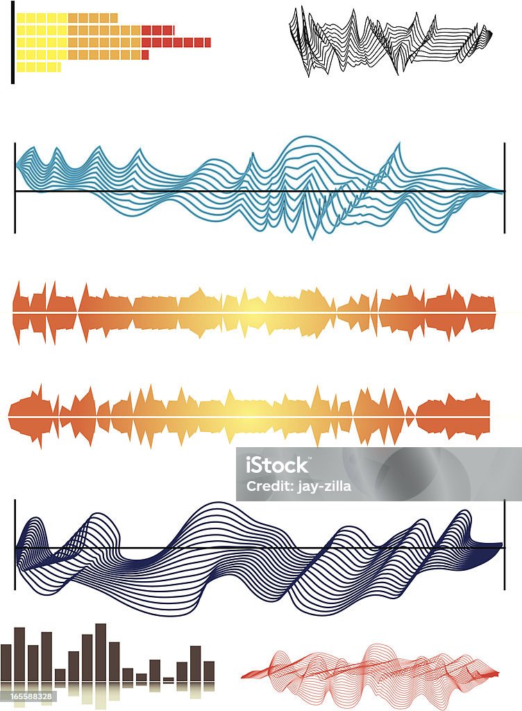 Elementi grafici 2-onde sonore - arte vettoriale royalty-free di Onda sonora