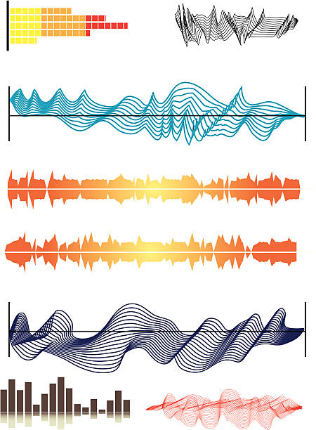 グラフィック要素 2 サウンドウェイブズ - decibels点のイラスト素材／クリップアート素材／マンガ素材／アイコン素材