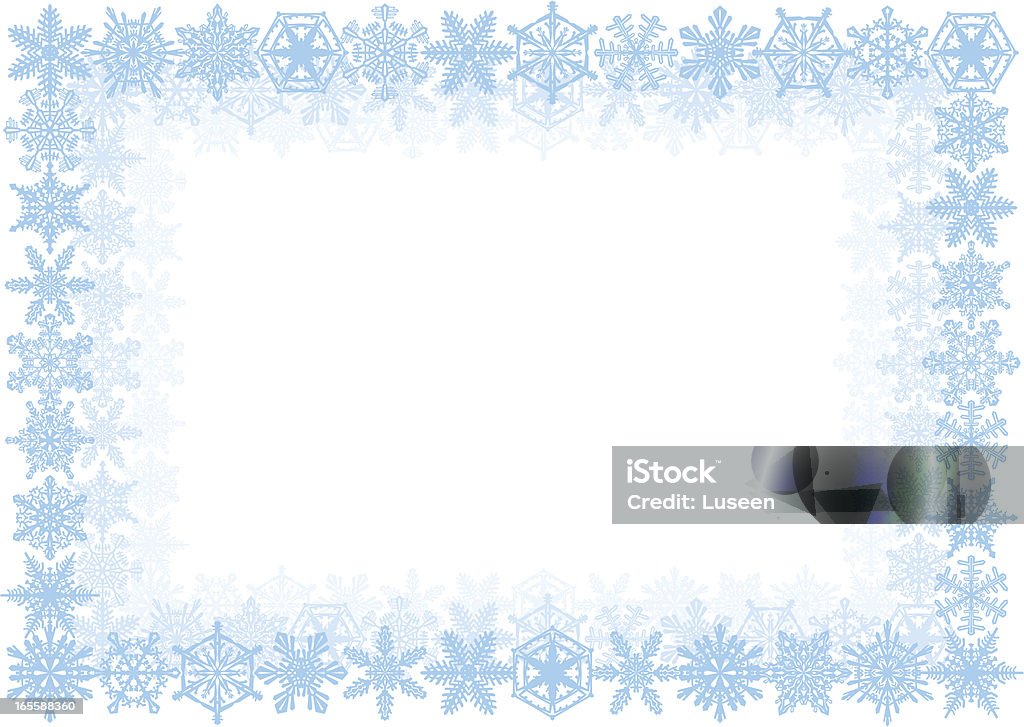 Telaio di fiocco di neve blu - arte vettoriale royalty-free di Certificato