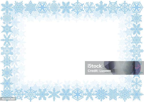 Telaio Di Fiocco Di Neve Blu - Immagini vettoriali stock e altre immagini di Certificato - Certificato, Humour, A forma di stella