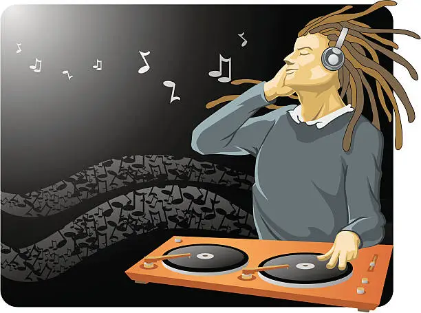 Vector illustration of DJ Reggae