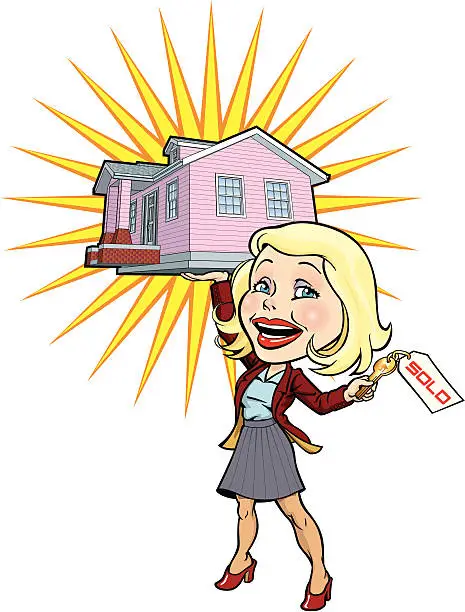 Vector illustration of Real Estate Woman