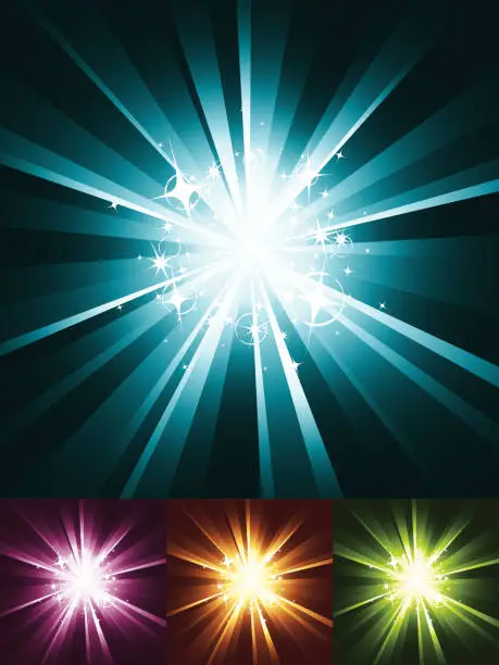 Vector illustration of Sparkle Burst of Surrounding Light Set
