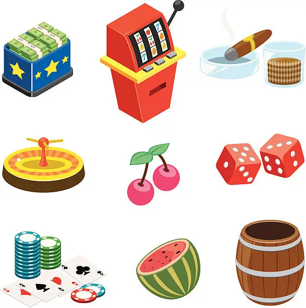 Vector illustration of Casino  icons | ISO collection
