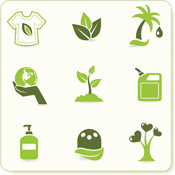 Vector illustration of Green Eco Symbols