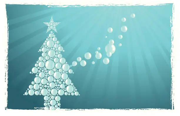 Vector illustration of Christmas Tree under Water