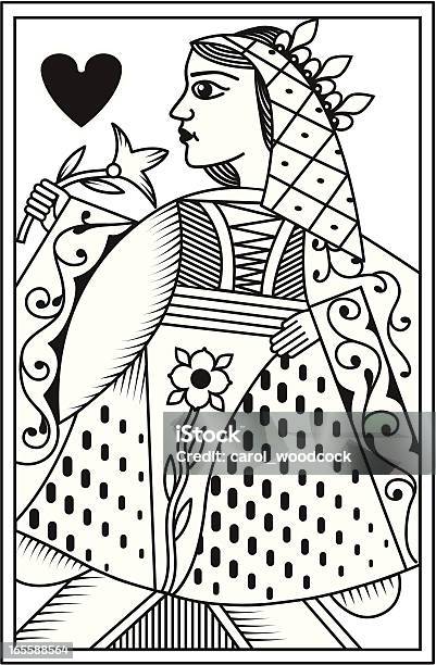 Ilustración de Mono Francés De Corazones Carta Con Cama Queen y más Vectores Libres de Derechos de Carta de la reina - Carta de la reina, Apuestas deportivas, Carta - Naipe